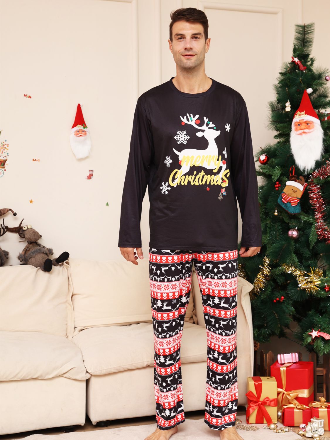 Full Size MERRY CHRISTMAS Graphic Top and Pants Set