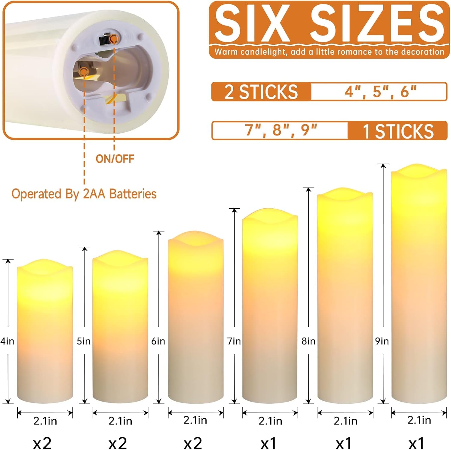 Flameless Candles Battery Candles LED Candles Set of 9