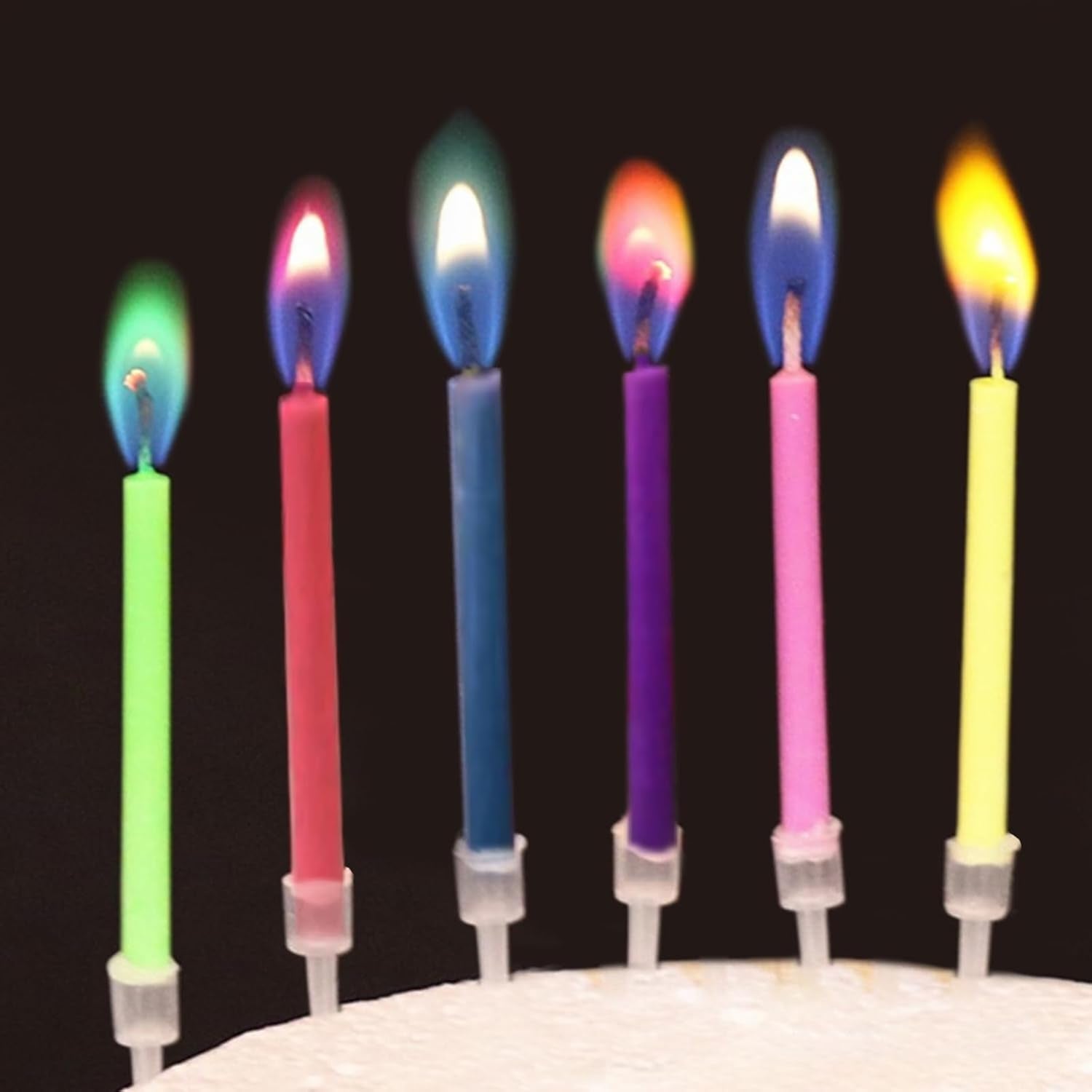 Birthday Cake Candles Happy Birthday Candles Colorful Candles Holders Included (24Pcs)