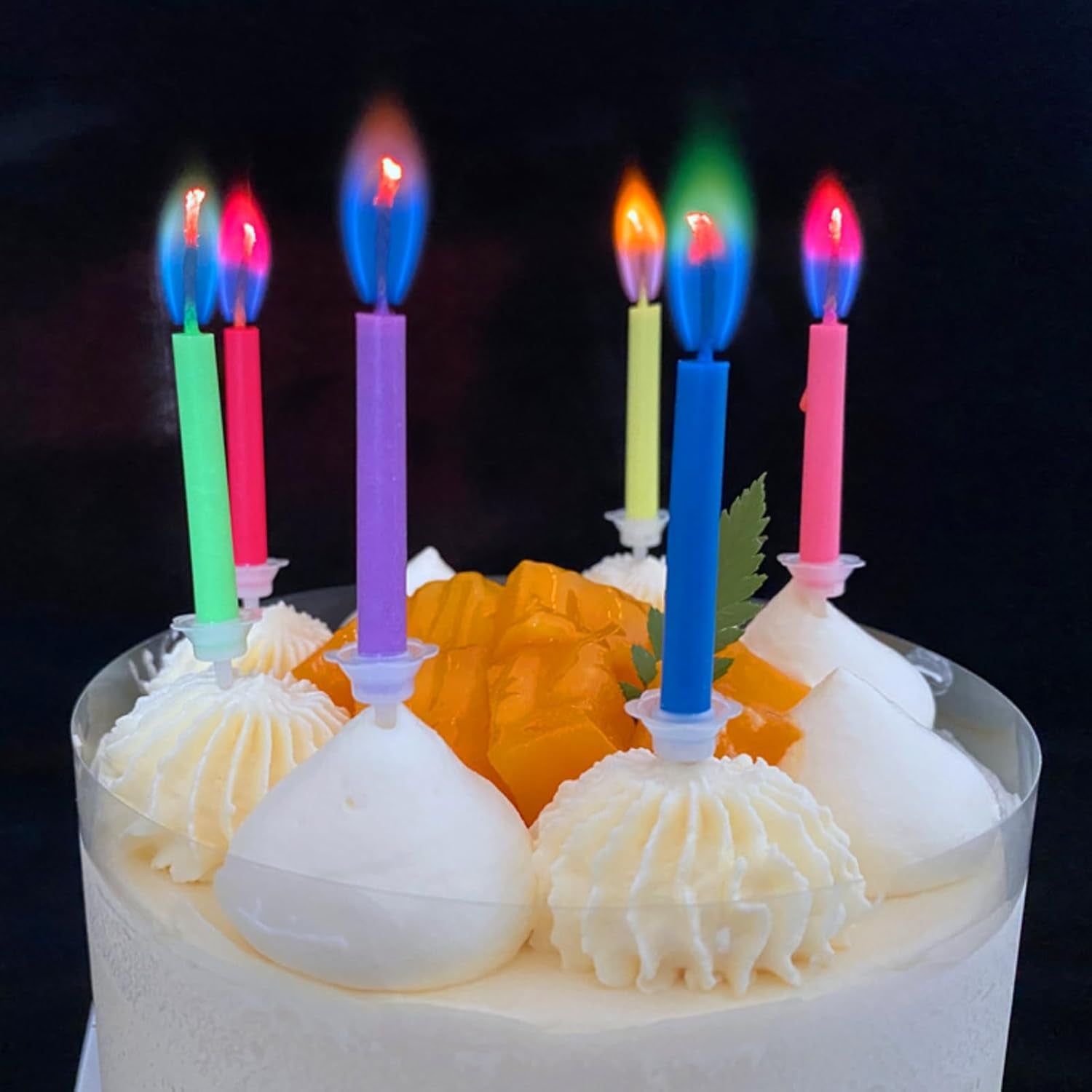 Birthday Cake Candles Happy Birthday Candles Colorful Candles Holders Included (12Pcs)