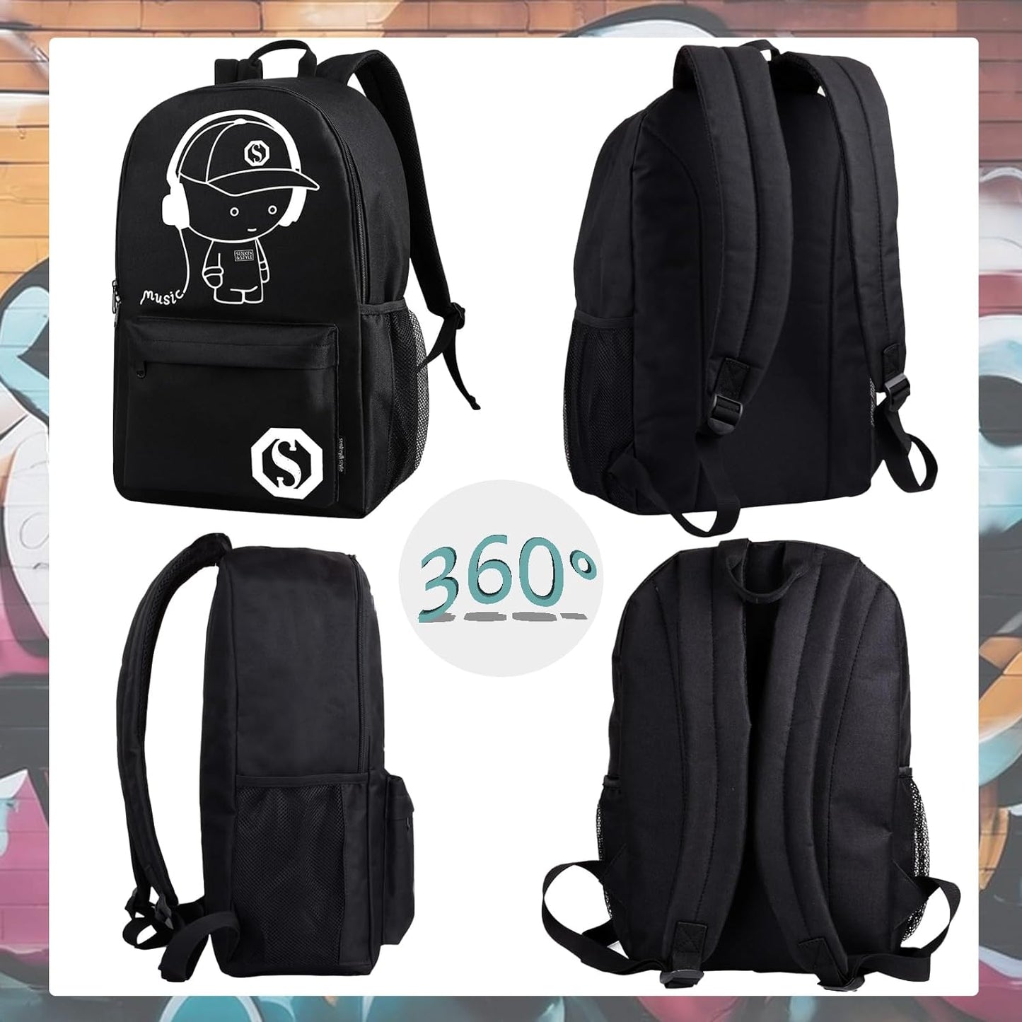 Backpack for Teen Boys, Anime Backpack Casual Daypack for Travel