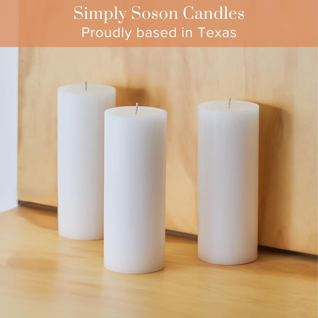 2X4 Inch White Pillar Candles Set of 10, Smooth Texture, Unscented White Candles, Dripless Candles, 2 Inch Pillar Candles Ideal as Wedding, Parties, Spas, Dinner, Home Decoration