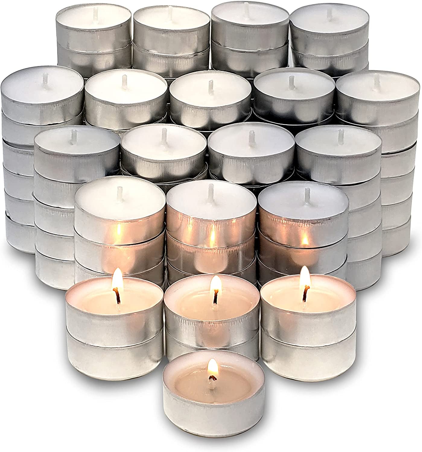 Tea Lights Candles - 100 Bulk Candles Pack - Tea Candles Unscented- European Made Tealight Candles