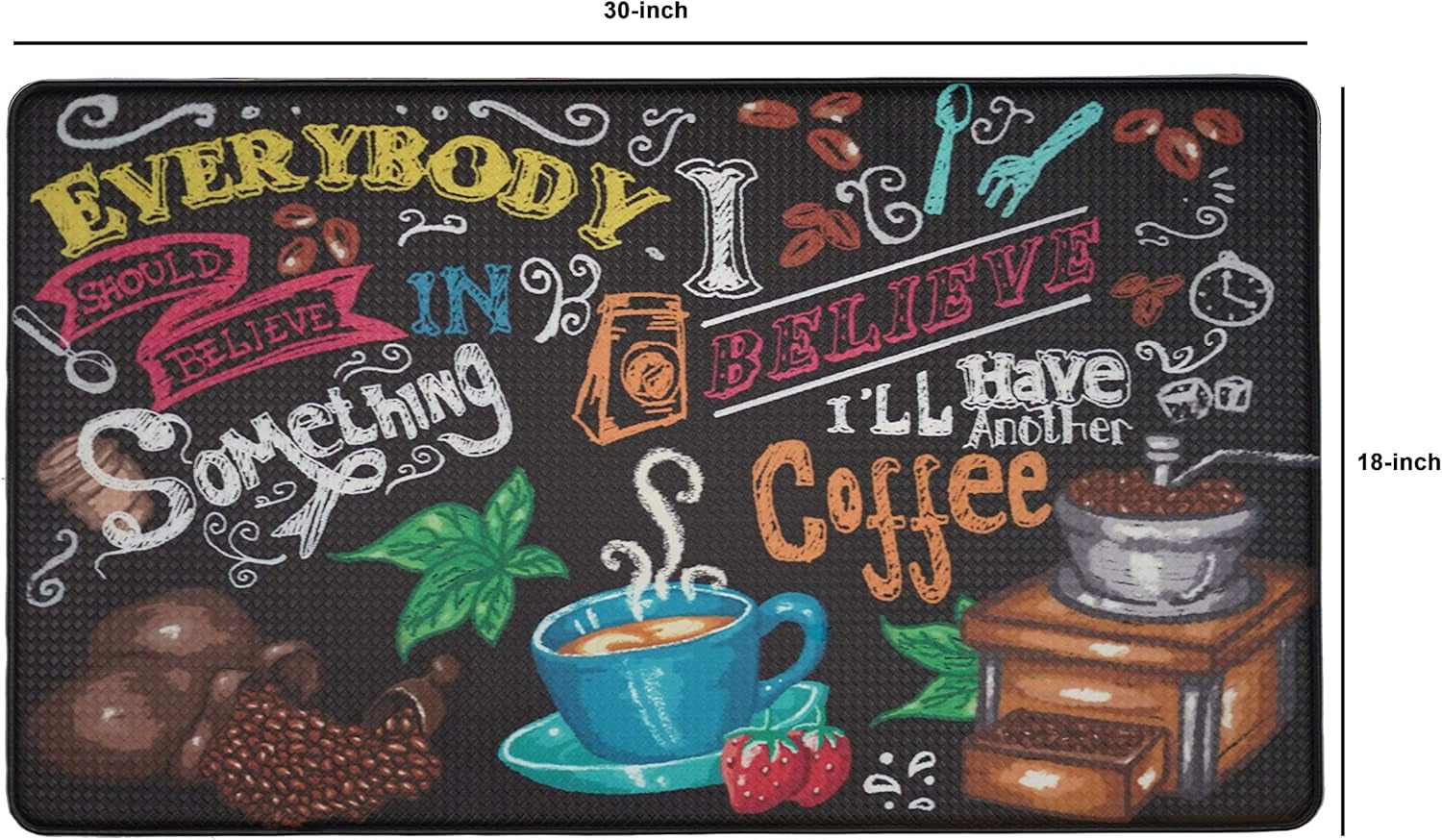 Artistic Beautiful anti Fatigue Kitchen Floor Mat - Unique Floor Mats - Pain Relief Padded Kitchen Mats - Floor Mats for in Front of Sink - Memory Foam 30" X 17.5" X 10Mm Cushion Coffee