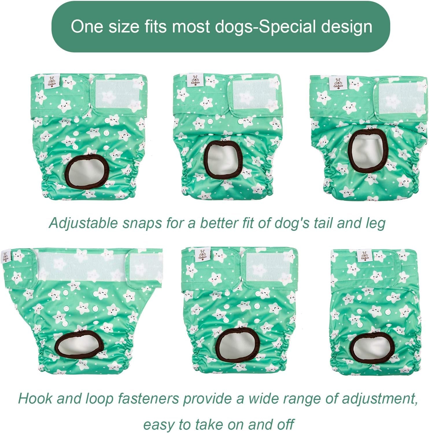 Reusable Dog Diapers Female Small Medium Large 3 Pack Washable Doggie Diapers Puppy Period Pants for Doggy Heat Cycle Peeing D29XS