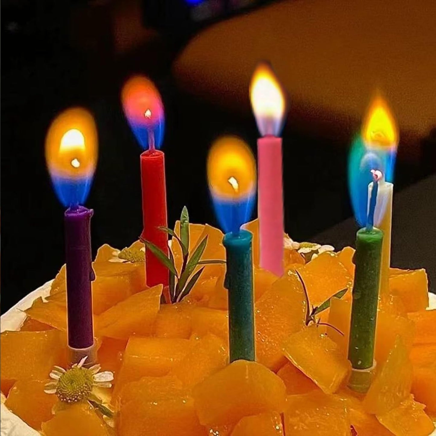 Birthday Cake Candles Happy Birthday Candles Colorful Candles Holders Included (24Pcs)