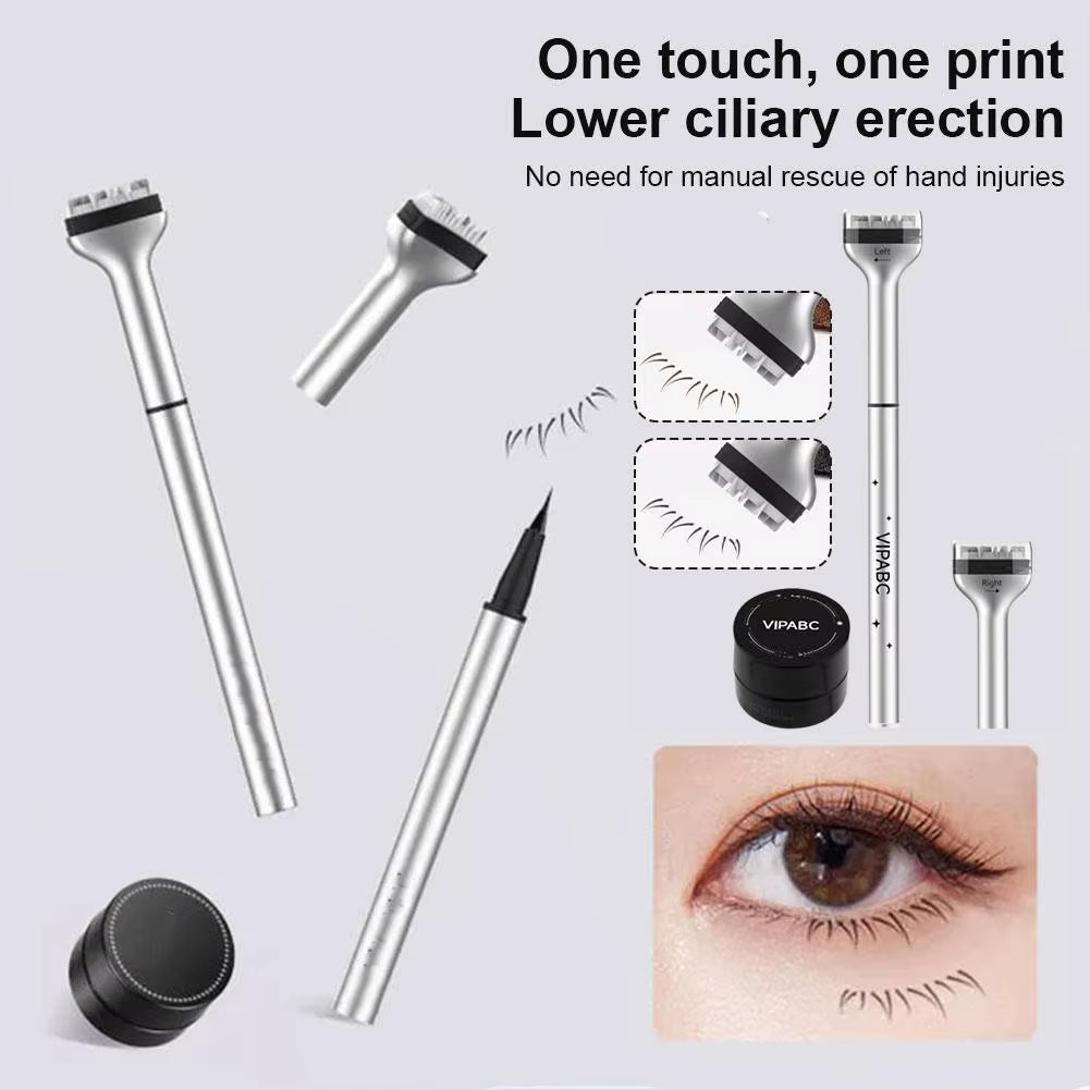 2 in 1 Lower Eyelash Stamp Maquillage Professionnelle Eyelash Seal Eyeliner Pen Waterproof and Sweat Proof Eye Liner