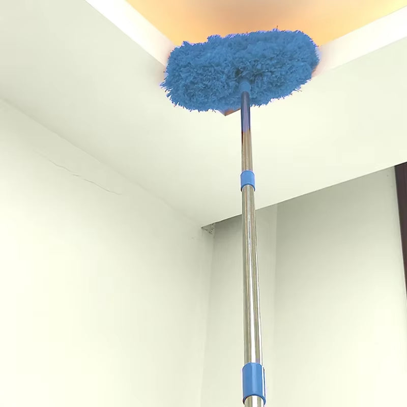 Scalable Ceiling Fan Duster Rings Shape Long Handle Dust Removal Brush for Ceiling Walls Top Cleaning Household Clean Tools