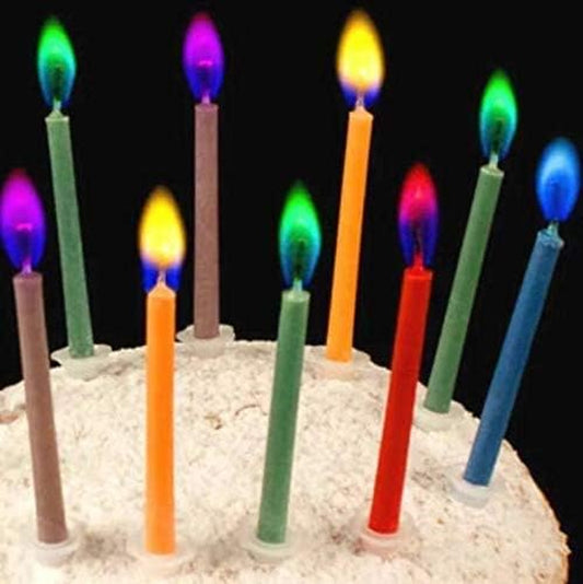 Cake Candles Happy  Candles Fun Colorful Candles Holders Included