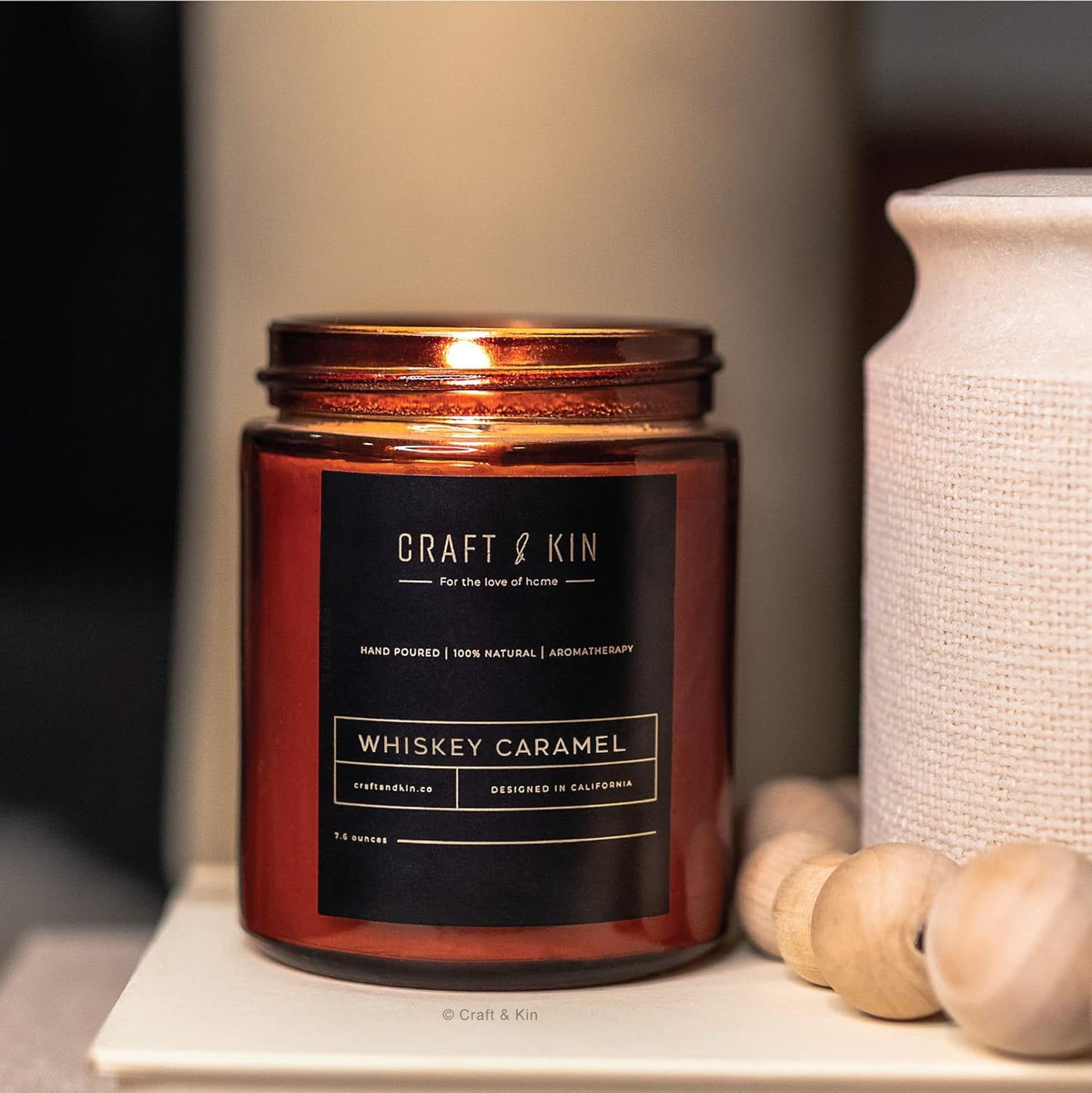 Scented Candles for Men | Premium Whiskey Caramel Christmas Scented Candles | Holiday Candles | All-Natural Soy Candles, Rustic Home Decor Novelty Candle with Ultra Clean Burn