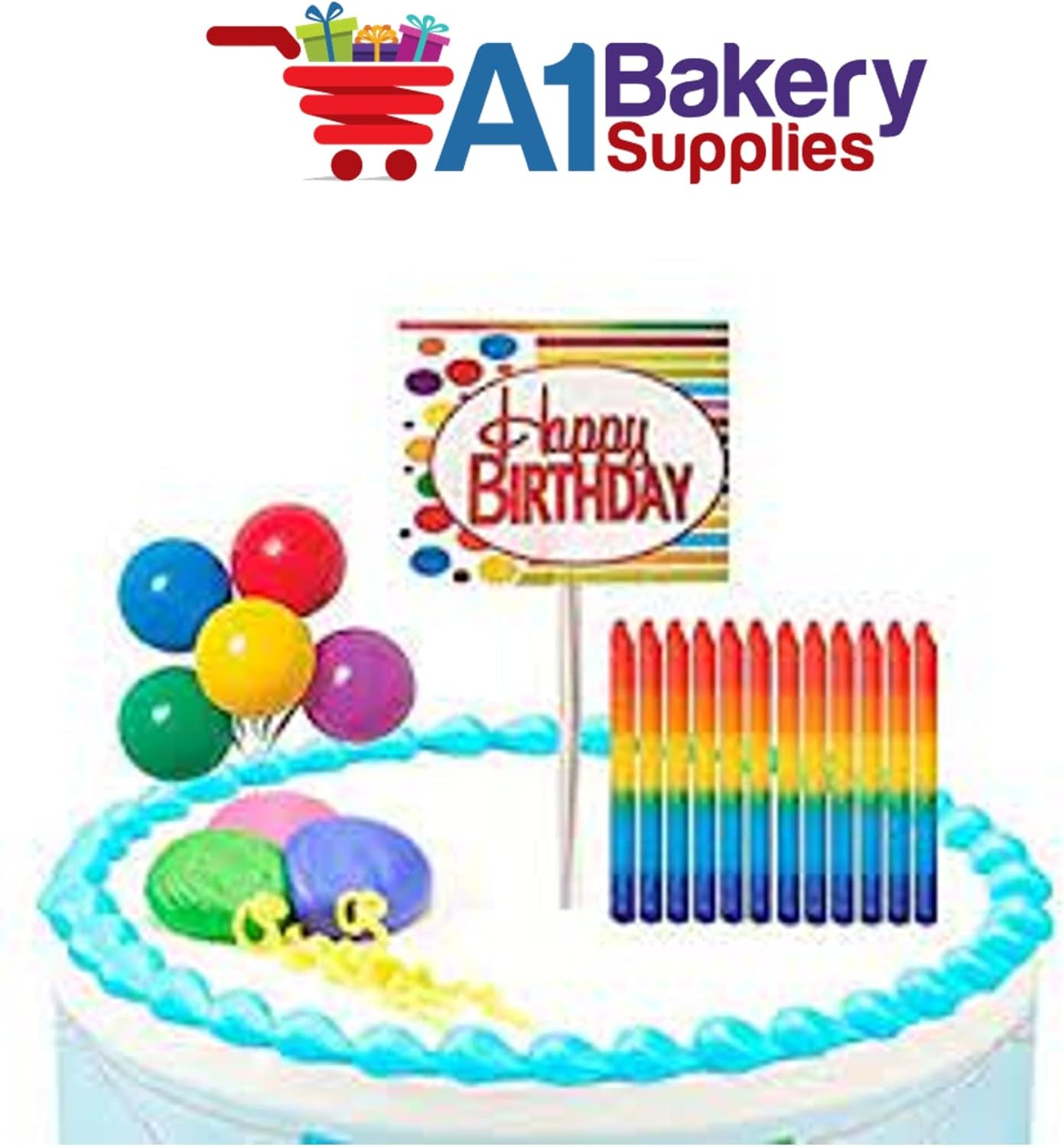 Party Candles Birthday Candles Cake Topper Candles (Rainbow)