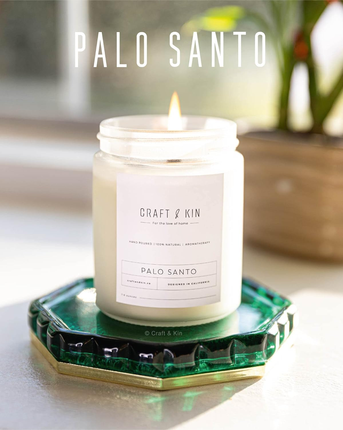 Premium Palo Santo Candles, Christmas Scented Candles for Men Gift | Holiday Candles, Wood Wick Candles, Soy Candles | 8 Oz 45 Hour Long Lasting Candles | Fall Candle Gifts for Women