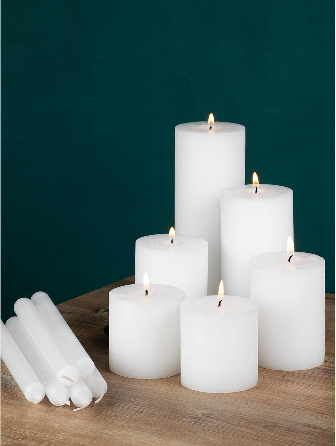 White Taper Candles Pack of 4 - Straight Candles 10 Inch Ideal as Unscented Candles, Dinner Candles and Table Candles - Slow Burning Candles Dripless - Smokeless Long Candlesticks