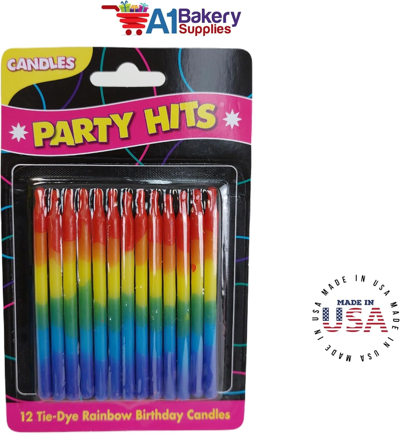 Party Candles Birthday Candles Cake Topper Candles (Rainbow)