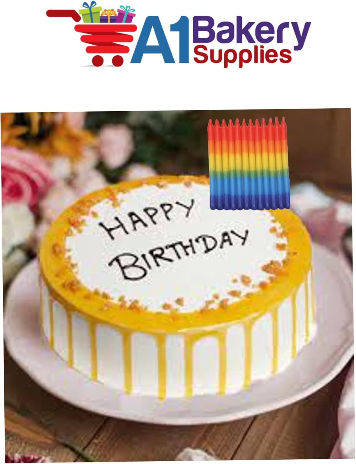 Party Candles Birthday Candles Cake Topper Candles (Rainbow)