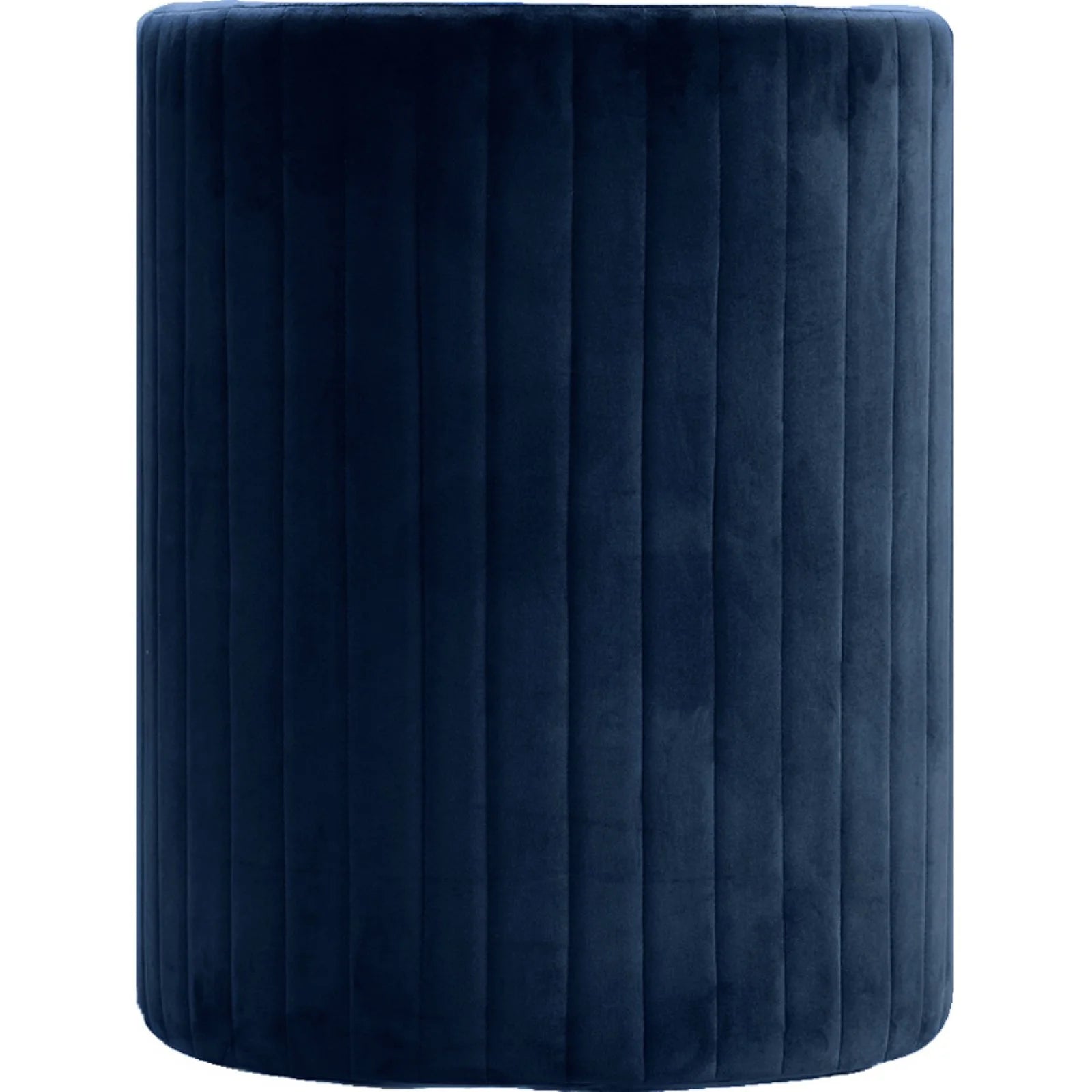 Selena Velvet Accent Chair and Ottoman Set in Navy