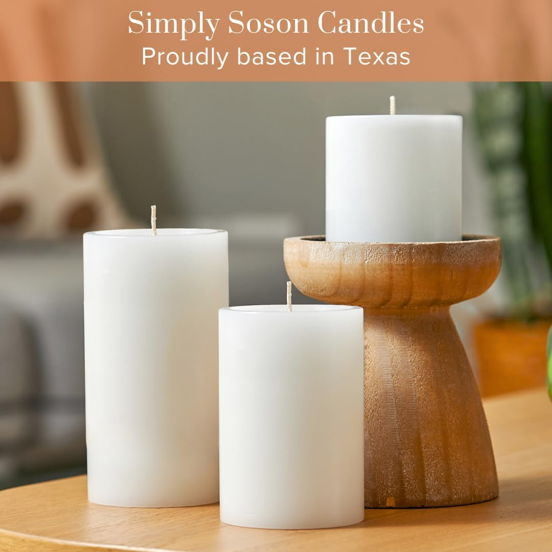 3X6 Inch White Pillar Candles Set of 3, Smooth Texture, Unscented White Candles, Dripless Candles, 3 Inch Pillar Candles Ideal as Wedding, Parties, Spas, Dinner, Home Decoration, Church