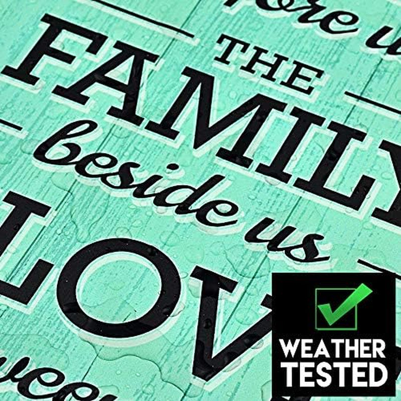 Bless the Food before Us Wall Decor - Heart Warming Kitchen Decor Quote - Strong PVC with Rope for Hanging - Country, Kitchen, Dining Wall Decor - Home Gifts - 8.5X14.5 Inch (Teal)