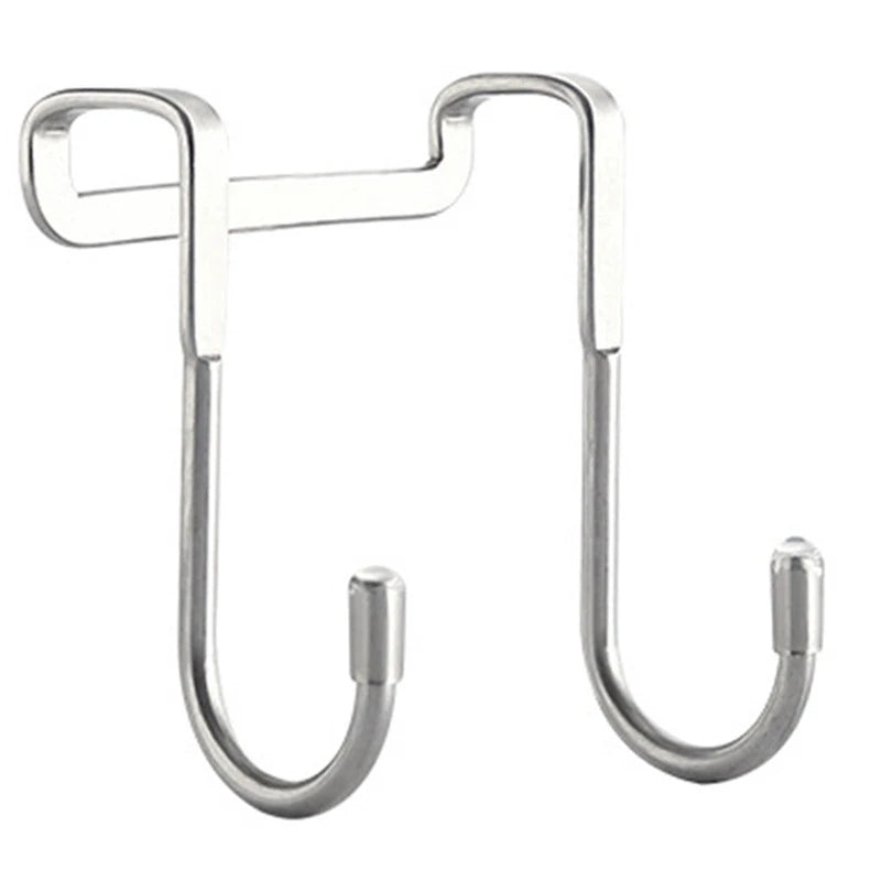 Bathroom Shower Door Hook Over Glass Towel Cloth Rack Holder Stainless Steel Cabinet Door Hook Rust-proof Punch-free Decor Hook