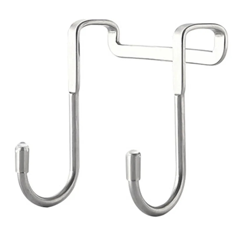 Bathroom Shower Door Hook Over Glass Towel Cloth Rack Holder Stainless Steel Cabinet Door Hook Rust-proof Punch-free Decor Hook