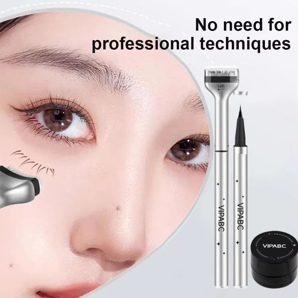 2 in 1 Lower Eyelash Stamp Maquillage Professionnelle Eyelash Seal Eyeliner Pen Waterproof and Sweat Proof Eye Liner