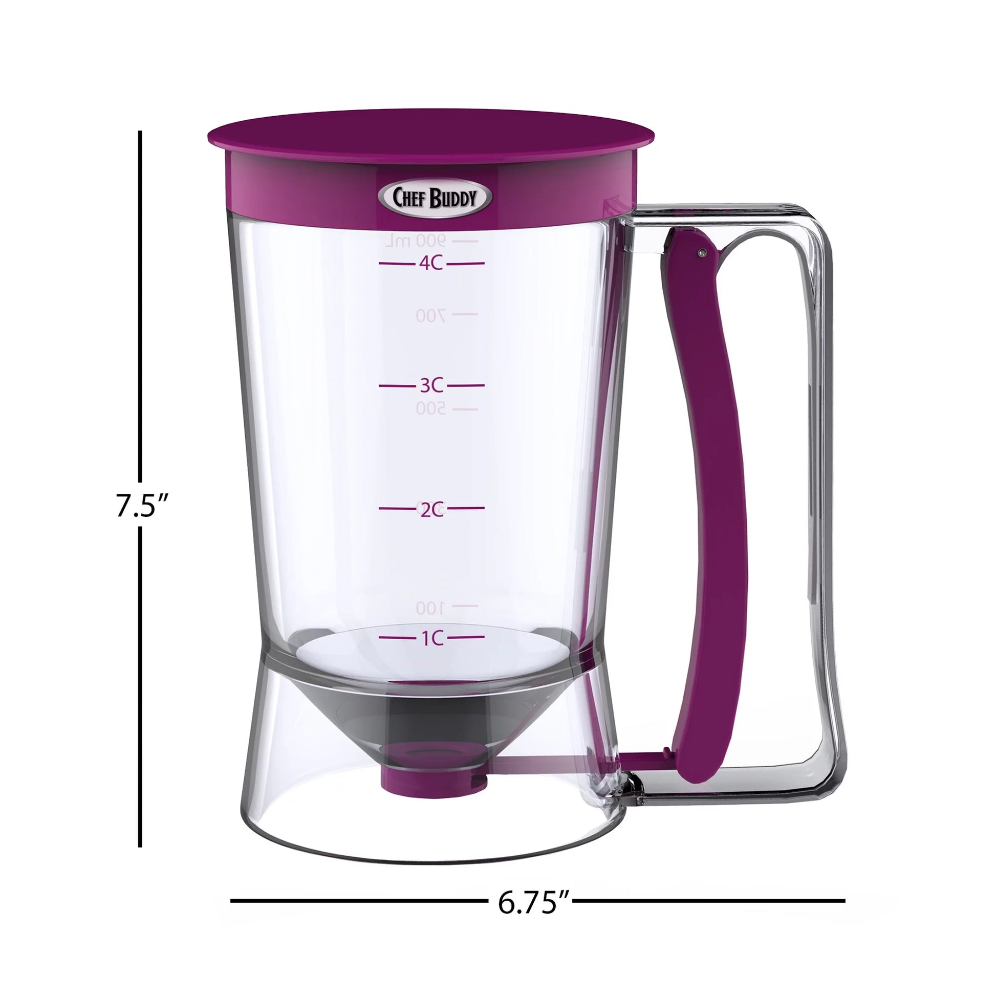 Pancake Batter Dispenser with Squeeze Handle for Batter, Purple