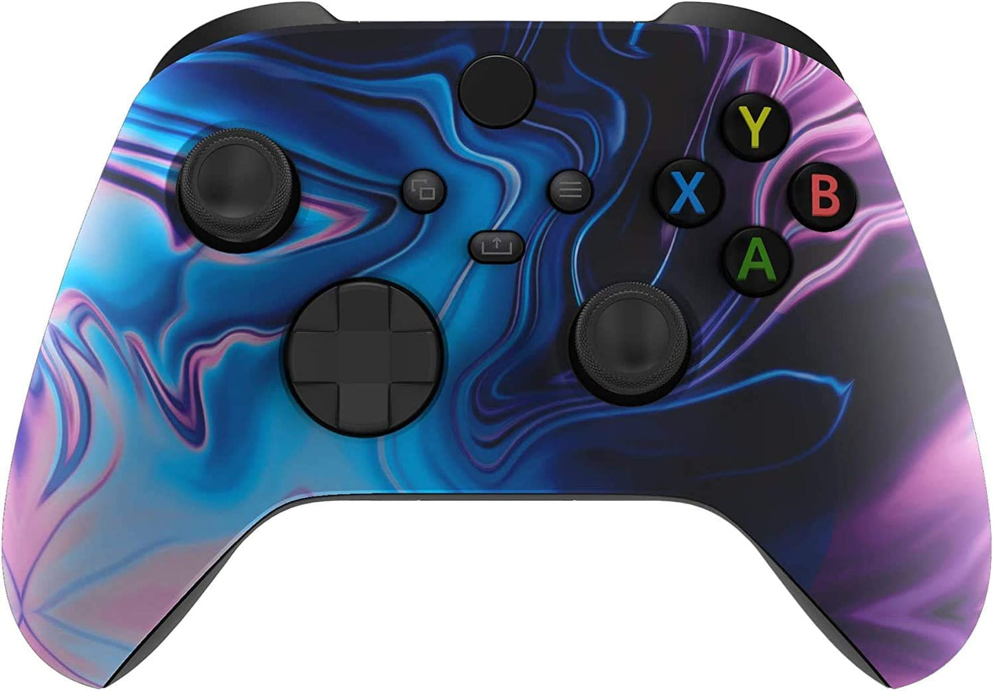 Wireless Controller for Microsoft Xbox Series X/S & Xbox One - Custom Soft Touch Feel - Custom Xbox Series X/S Controller (X/S Blue & Purple Swirl)