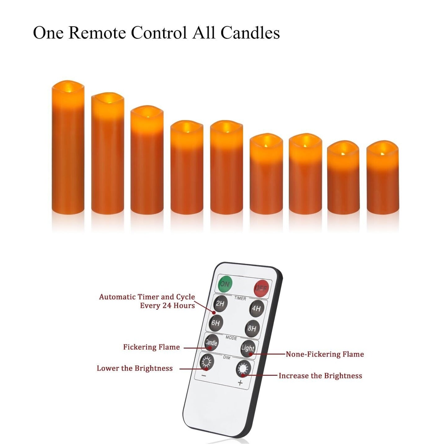 Vinkor Flameless Candles Battery Operated Candles Real Wax Pillar LED Candles...