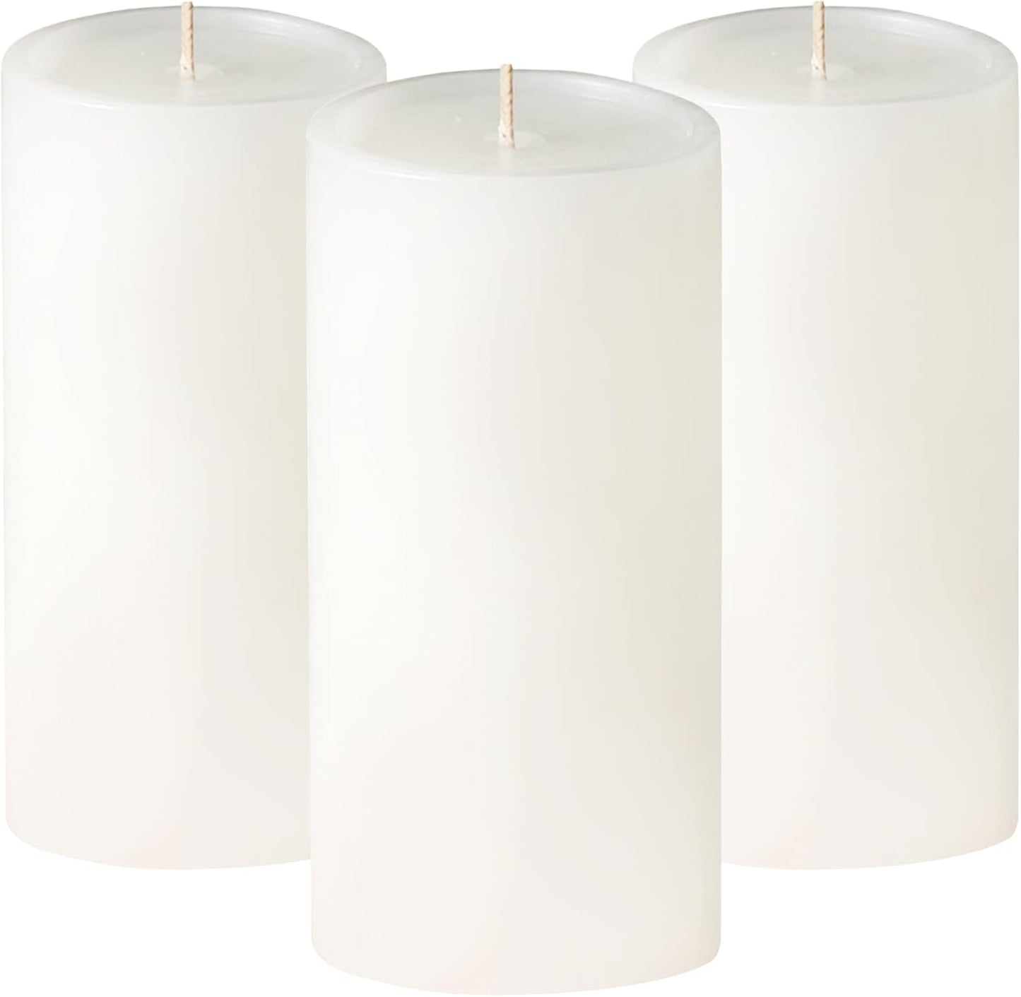 3X6 Inch White Pillar Candles Set of 3, Smooth Texture, Unscented White Candles, Dripless Candles, 3 Inch Pillar Candles Ideal as Wedding, Parties, Spas, Dinner, Home Decoration, Church