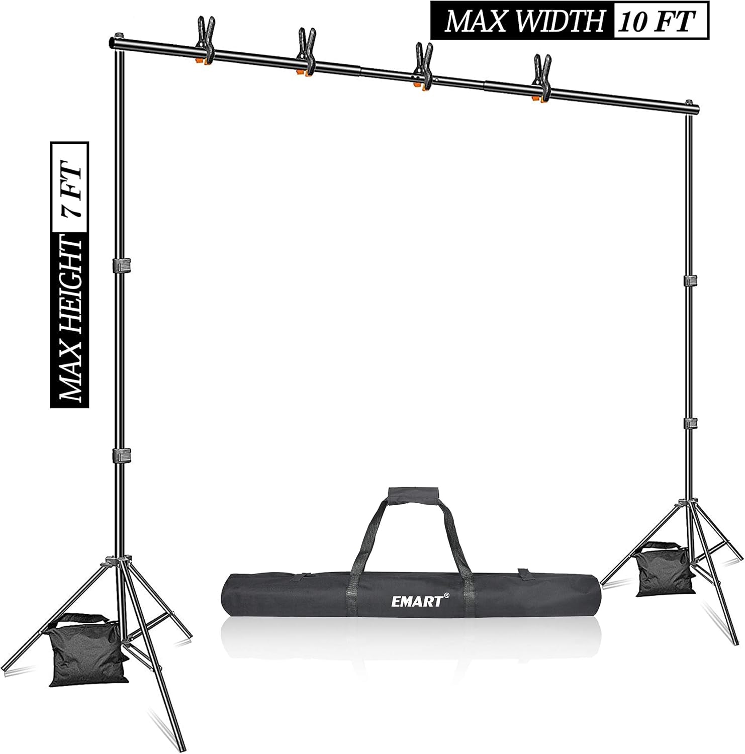 Photo Video Studio 7 X 10Ft Green Screen Backdrop Stand Kit, Photography Background Support System with 6 X 9Ft 100% Cotton Muslin Chromakey Backdrop