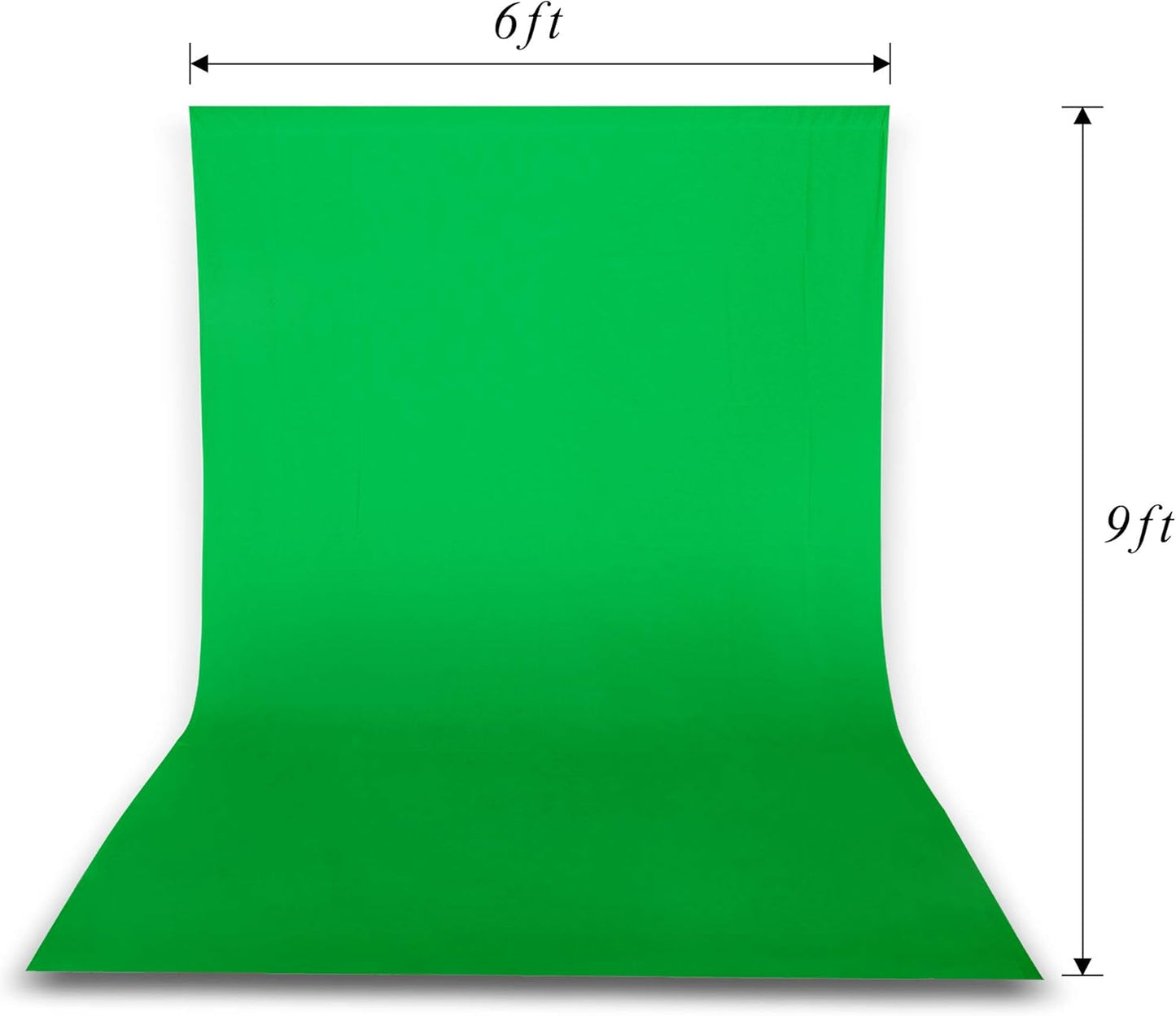 Photo Video Studio 7 X 10Ft Green Screen Backdrop Stand Kit, Photography Background Support System with 6 X 9Ft 100% Cotton Muslin Chromakey Backdrop