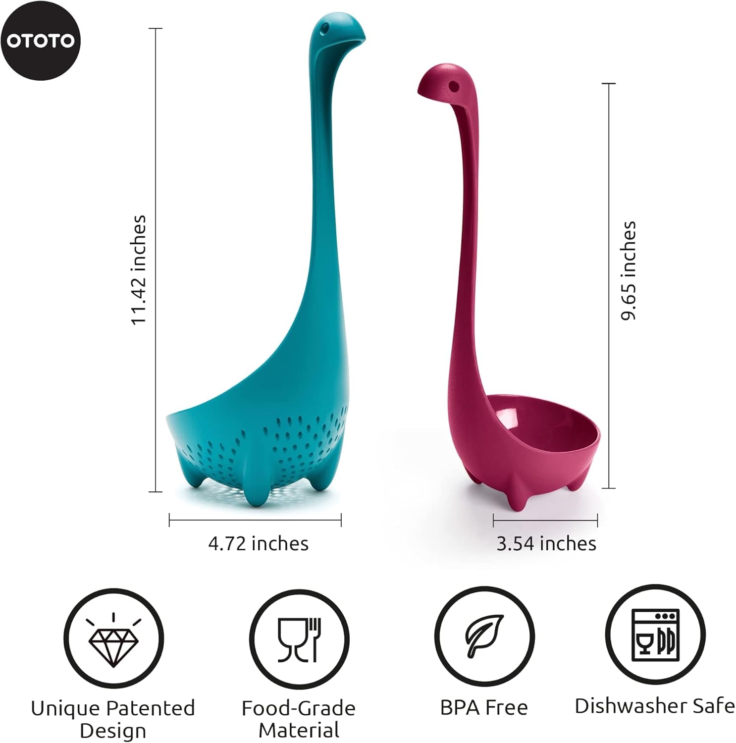 The Original Nessie Ladle by  - Soup Ladle, Cute Gifts, Funny Kitchen Gadgets, Loch Ness Design, Cooking Gifts for Mom - Cute and Practical Kitchen Utensils - Unique Gifts for Women, Mothers Day